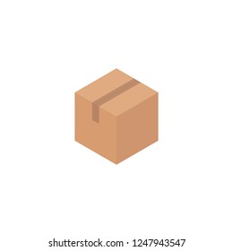 Cardboard box. Vector icon illustration . Isometric design