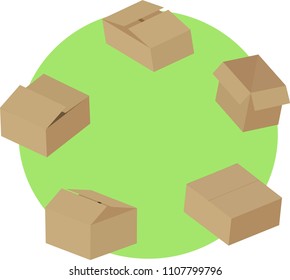 cardboard box. Vector illustration