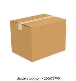 Cardboard box. Vector illustration.