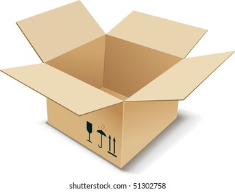 Cardboard Box. Vector illustration.