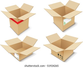 Cardboard Box. Vector illustration.