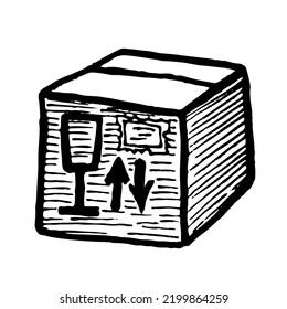 Cardboard box vector illustration on white background
