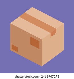 Cardboard Box Vector Illustration. Cardboard Box Package Vector. Carton delivery packaging