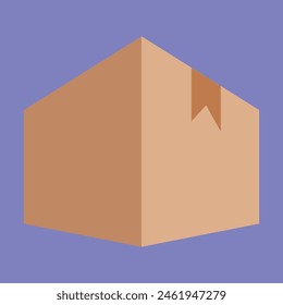 Cardboard Box Vector Illustration. Cardboard Box Package Vector. Carton delivery packaging