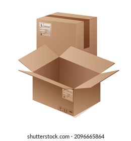 Cardboard box vector illustration, cardboard pile image elements for logistics, shipping, cargo and expedition business purposes