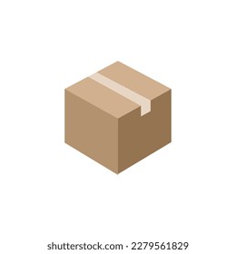 Ilustración vectorial de caja de cartón. para el envío y el empaquetado de estilo plano empresarial