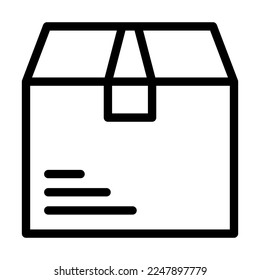 Cardboard Box Vector Line Icon Design