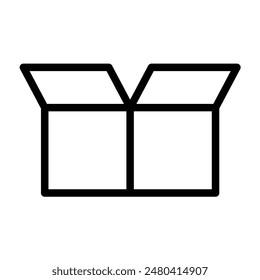 Cardboard Box Vector Line Icon Design