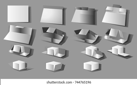 Cardboard box vector set