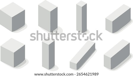 cardboard, box, vector, white, realistic, isolated, cardboard box, package, set, illustration, mock, side, blank, three-dimensional, product, vertical, empty, shadow, pack, cube, view, cosmetic, paper