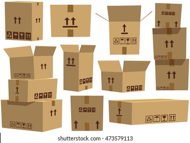 Cardboard boxes.