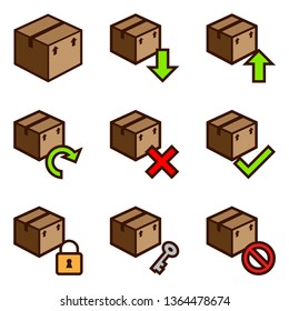 Cardboard Boxes - Color Icons