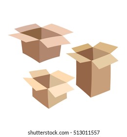 cardboard boxes in color-vector drawing