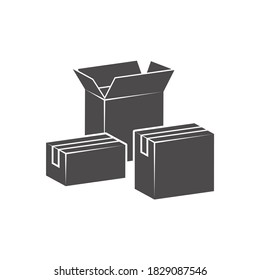 Cardboard boxes for delivery icon in flat style.Vector illustration.