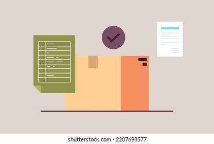Kartonboxen und schnelles Lieferservice Versandkonzept flache Vektorgrafik.