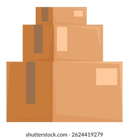 Cardboard boxes forming a pyramid shape, symbolizing delivery and logistics