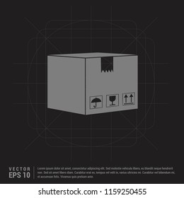 cardboard boxes icon - Black Creative Background - Free vector icon