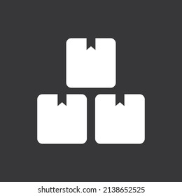 cardboard boxes icon on grey background
