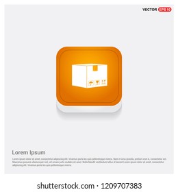 cardboard boxes icon Orange Abstract Web Button - vector icon