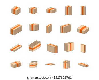Pappschachteln Illustration Ellement Set 
