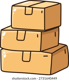 Caixas de papelão ilustração estilo plano design