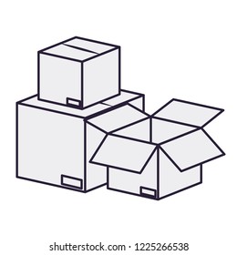 cardboard boxes isolated icon