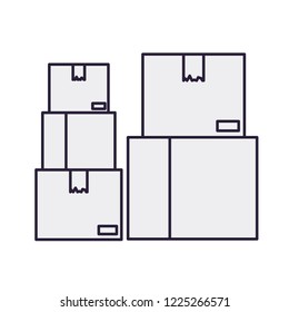 cardboard boxes isolated icon