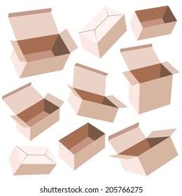 Cardboard boxes isolated on white 