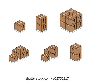Cardboard boxes isolated on white background