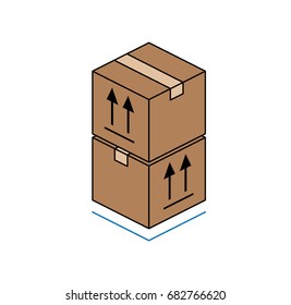 Cardboard boxes isolated on white background