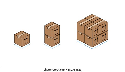 Cardboard boxes isolated on white background