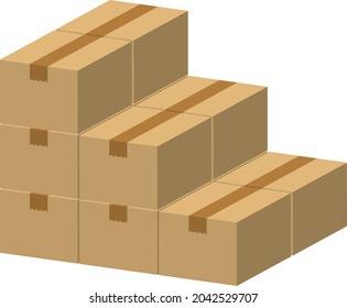 Cardboard boxes isolated vector illustration.