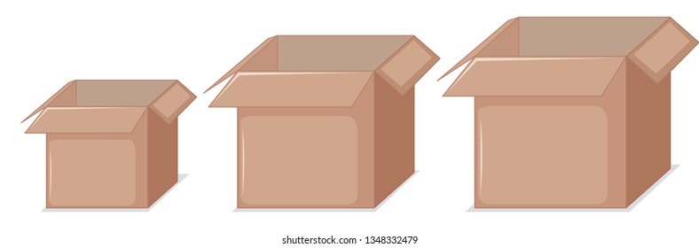 cardboard boxes in a line illustration