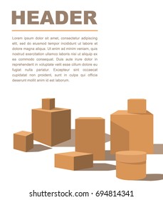 Cardboard boxes for moving template for advertising publications. For art template design, mockup brochure theme style, banner, idea, cover, booklet, print, flayer, book, blank, card, ad, sign, sheet