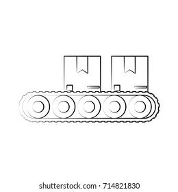 cardboard boxes on factory platform  industry icon image