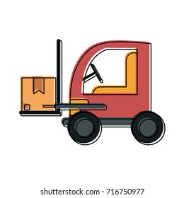 cardboard boxes on forklift