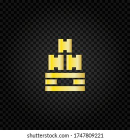 Cardboard boxes on pallet icon.Cargo, delivery and transportation logistics storage.Vector illustraion