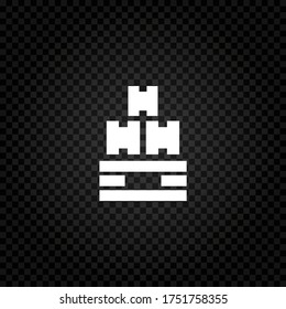 Cajas de cartón en el icono del pallet.Carga, entrega y almacenamiento de logística de transporte.Ilustración del vector