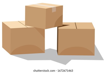 Cuadros de cartón sobre fondo blanco