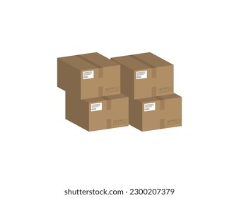 cardboard boxes on a white background