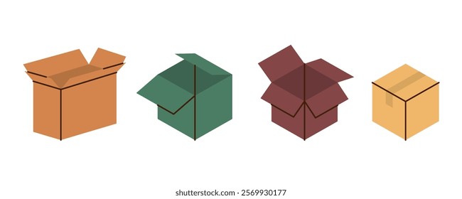 Cardboard boxes. Package cardboard boxes. Vector illustration.