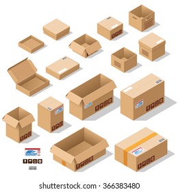 Cardboard boxes set