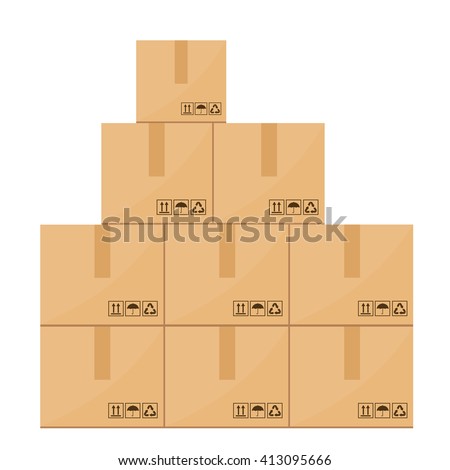 Cardboard boxes set