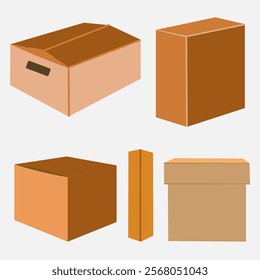 Cardboard boxes set super template