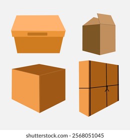 Cardboard boxes set super template