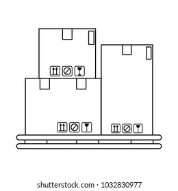Cardboard boxes stacked