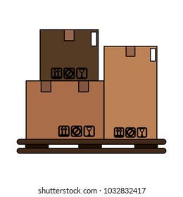 Cardboard boxes stacked