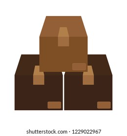 Cardboard boxes stacked