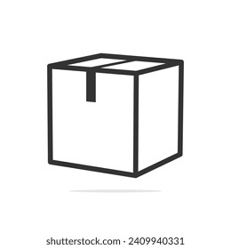 Cardboard Boxes top View vector illustration. Business and cargo object icon concept. Delivery cargo closed boxes vector design with shadow. Empty closed cardboard box icon design.
