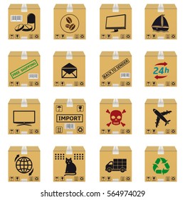  Cardboard boxes vector design